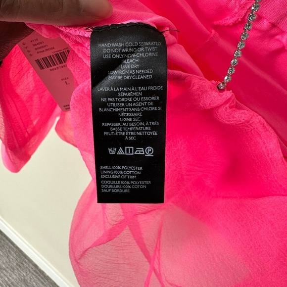 NWT Anthropologie Maeve Diamond-Strap Crop Top Hot Pink Barbiecore Size  Large - Picture 7 of 8